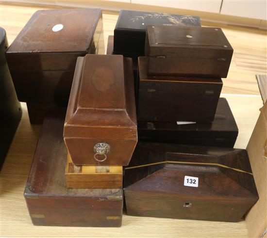 Twelve various 19th century boxes